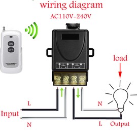 YETOR Long Range Wireless Light Switch kit,AC110V/120V RF Remote Control Switch with 40A Ralay 984FT for Dust Collector,Fans,Lamp,Household Appliances, Garage Door,Pump and Electrical Equipment.