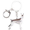 BONSNY Llavero de aleación esmaltada Doberman para mujer, regalo de