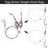 Fishing Egg Sinker Rigs, 8pcs Saltwater Flounder Rigs Fishing Wire