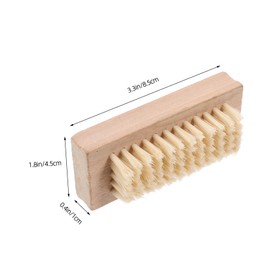 TOVINANNA Soft Bristle Double Sided Nail Brush Wooden Handle for Nails Spa Massage Oils
