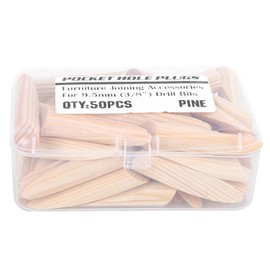 50PCS Wooden Pocket Hole Plugs, Wooden Dowels, Pine Wood Pocket Hole Screws Pocket Hole Jig Woodworking Tool
