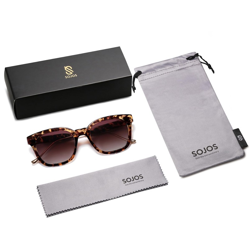 SOJOS Classic Square Polarized Sunglasses Womens Mens Retro Trendy UV400