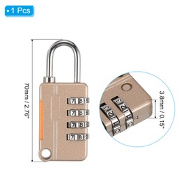 PATIKIL Security Steel Cable with 4 Digit Combination Lock, 5Ft Coated Safety Wire Rope Double Loop Padlock for Outdoor Travel Luggage, Rose Gold