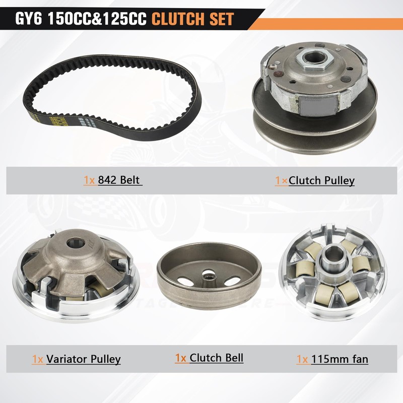 Clutch Set Fit for GY6 125cc 150cc 4-Stroke Engine Scooter
