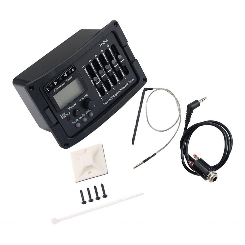AIXXCUVQ TEQ-5 Band Guitar Preamp with Tuner Piezo Pickup Enhanced