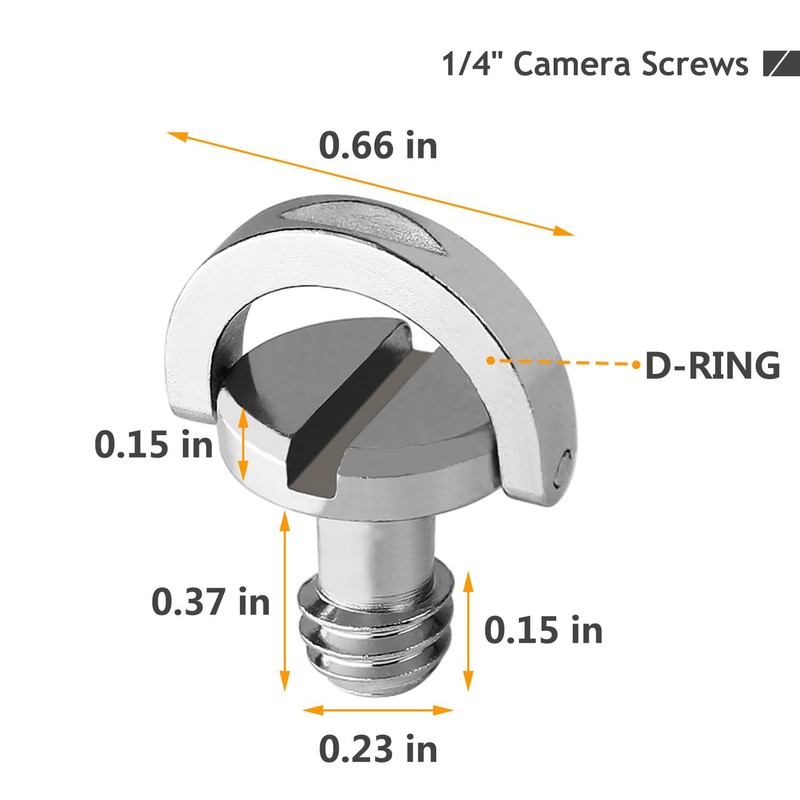 1/4" Camera Screws, D-Ring Hinged Screw Quick Release Plate Camera