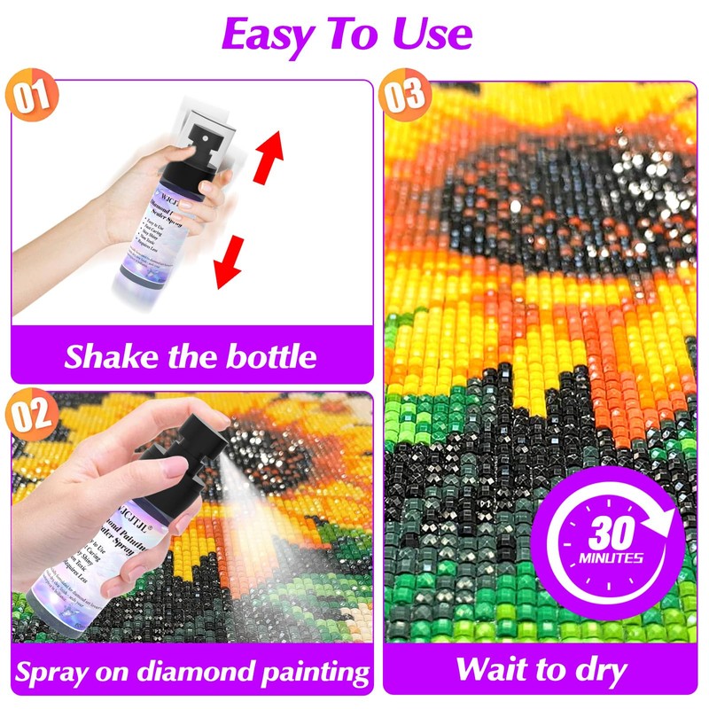 Upgraded Diamond Painting Sealer Spray - 30 Minutes Quick Dry