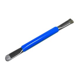caralin Double Head Steel Wire Brush Anti Static Hardening Brush Mobile Phone Mainboard Repair IC Pad Cleaning Brush Tools Plastic, Steel Wire, Alloy