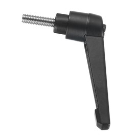 sourcing map 2pcs Adjustable Clamping Lever Handle M5 x 15mm Metric 304 Stainless Steel Male Threaded Stud Hand Knobs Push Button Ratchet Rotating Screw Handles Bolts with Locking Lever Black
