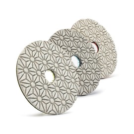 Casaverde 3 Step Diamond Polishing Pads 4 Inch Dry or Wet for Granite Marble