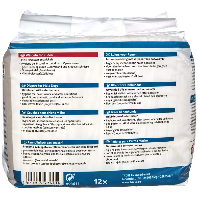 Trixie Nappies for Males, s-m