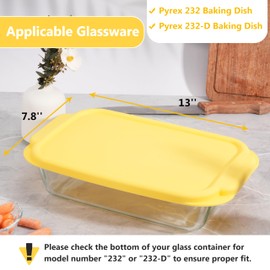 Purekra Silicone Lids for Pyrex 232丨232-D Glass Baking Dish, 1 Pack Silicone Lid for Pyrex Glass Baking Dish, Dishwasher & Freezer & Microwave Safe (Baking Dish Not included)