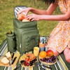 Hap Tim Picnic Basket Backpack for 4 Person with Blanket,