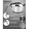 Double Boiler Pot Set,1250ML/1.1QT Mixing Bowl for Chocolate Melting, 2200ML/