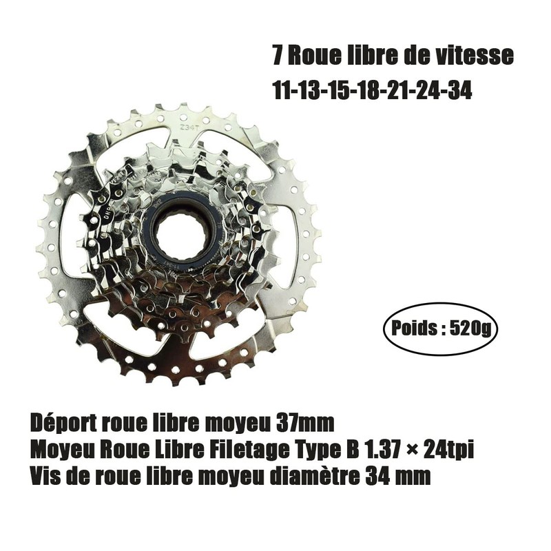 DRIFT MANIAC Freewheel 7 Speed Nickel Plated Sprocket for E-Bike