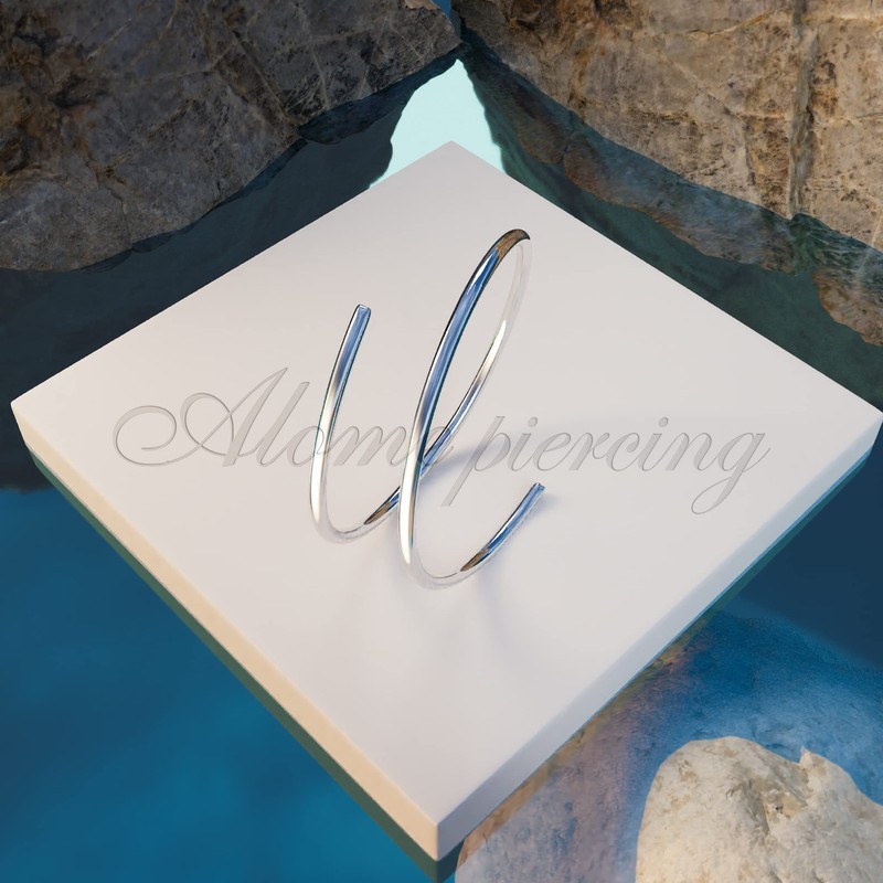 Tiny Silver Double Hoop Nose Ring - Spiral Nose Ring