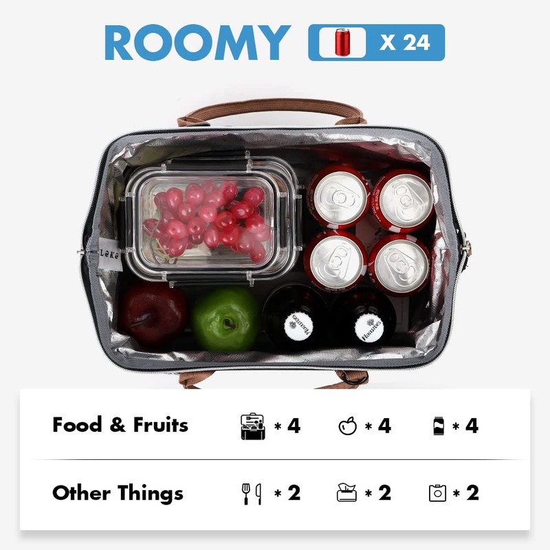 Lekesky 16L Cool Bag Lunch Bag with Shoulder Strap, Small