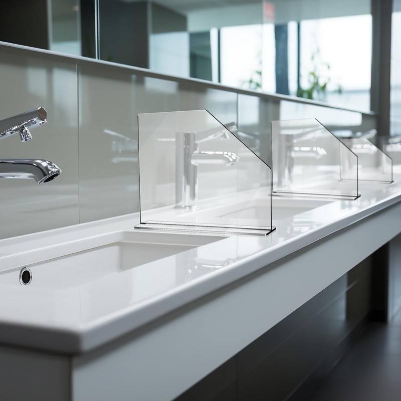 Vesici 2 Pcs Clear Acrylic Sink Splash Guard Freestanding Panel