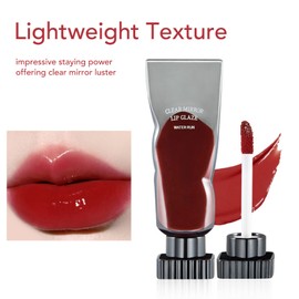 Water Lip Glaze High Gloss Moisturising Sexy Red Lip Tint Lipstick Makeup Long-Lasting Colour Non-Stick Cup Lip Gloss