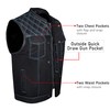 Dream Apparel Men’s SOA Denim & Leather Motorcycle Vest for