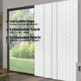 CHICOLOGY Sliding Door Blinds, Blinds for Sliding Glass Doors, Sliding Glass Door Blinds, Vertical Blinds for Patio Doors, Room Divider, Hexagon, W:46-86 x H: 0-96 inch