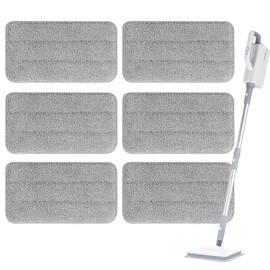 Yicotira Microfiber Steam Mop Pads Compatible with Seyola Steam Mop Cleaner - Washable and Reusable Replacement Mop Pads for Floor Cleaning, 6 Pack