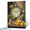 Farmhouse Kitchen Clock with Lemons Oil Painting by Numbers 16