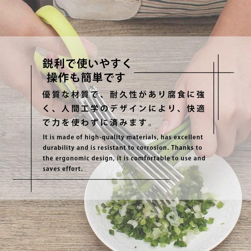 Kitchen Shears, 5 Blades Green Shredder Shears, Essential Kitchen &