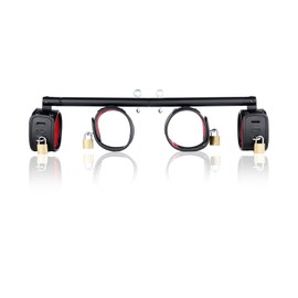 Integration 3 in 1 Heavy Duty Stainless Steel Expandable Black Spreader Bar with 4pcs PU Black-Red Adjustable Straps,Workout Bar for Home Gym Training Bar,Portable Pilates Kit