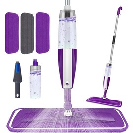 Microfiber Spray Mop for Floor Cleaning - Reusable Floor Mop with 3 Washable Pads, Refillable Bottle Flat Mop with Sprayer for Hardwood Laminate Wood Floor Cleaning
