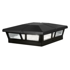 Classy Caps Cambridge Solar Post Cap, SLC771B, 6x6, Black Aluminum – High Performance, Energy Efficient, Weather-Resistant, Durable Design, Fits 5"x5",5.5"x5.5" & 6"x6" Posts (Adaptor Included)
