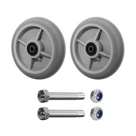 NINOSO 8" x 2" Heavy Duty Caster Wheels, 1/2" Bore Axle Industrial Caster Wheel with Roller Bearing, Set of 2 Crown Tread Rubber Wheel with 1400 lbs Capacity (2 Wheel)