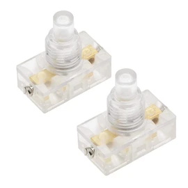 uxcell Inline Foot Pedal Push Button Switch, UFO Type Lamp Lighting Foot Control Latching ON/Off Footswitch Transparent 2 Pcs