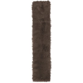 PURE LABEL Faux Sheepskin / Lambskin Decorative Fur, Modern Living Room Decoration, Bedroom Decoration, Coffee Table Decoration, Table or Sideboard Decoration, Brown, 30 x 140 cm