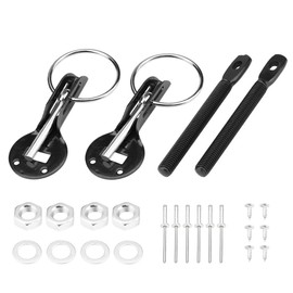 Flaconi Hood Pins Kit for Car,Universal Aluminum Vehicle Hood Pins,Hood Pin Kit,Locking Hood Pin,Locking Hood Catch Kit,Locking Hood Pins Key Kit,Suitable for Most Racing Cars and Sports Cars