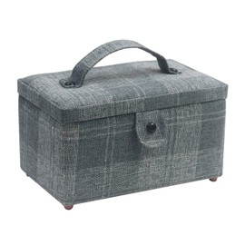 Sewing Basket - Sewing Supplies Organizer Sewing Kit Storage Container - Ideal for Needles, Thread, Scissor, Tape Measure, Thimbles and Other Sewing Accessories (Gray/Blue)