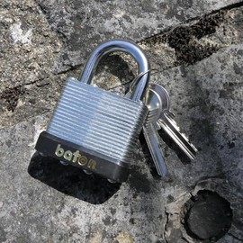Baton Laminated Steel Padlock, 50mm, Shackle Diameter 8.7mm, Shackle Clearance 25mm. 787D-500