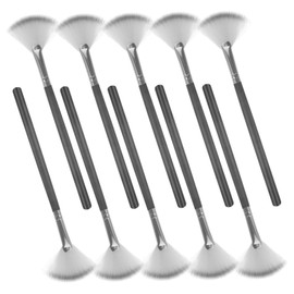 TOVINANNA 10pcs Fan Makeup Brush Set for Highlighter Blush and Loose Silk Hair for Professional Makeup Artists and Facials