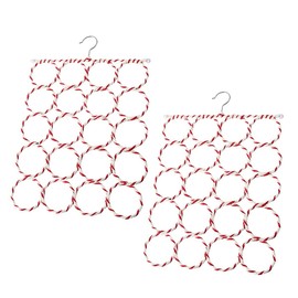 2 pcs Scarf Hanger, DBAILY 20 Ring Scarf Ties Belts Organizer Shawl Storage Hanger Wardrobe Organizer Hooks Hanging Scarf Hijab Tie Organiser for Home Bedroom Bathroom Living Room