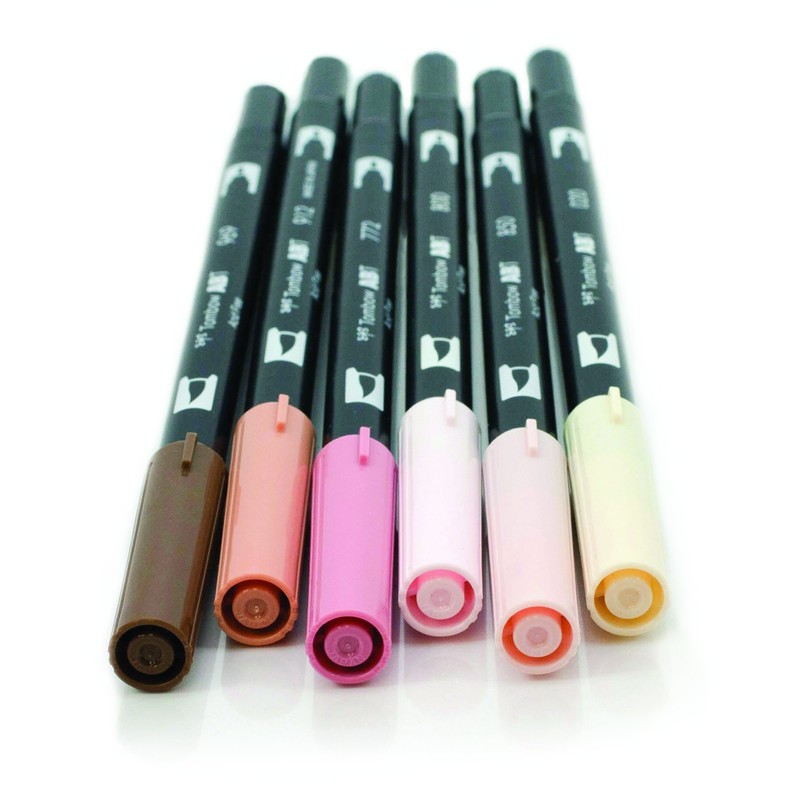 Tombow Dual Brush Pen Art Markers, Portrait, 6-Pack, DBP6-56165
