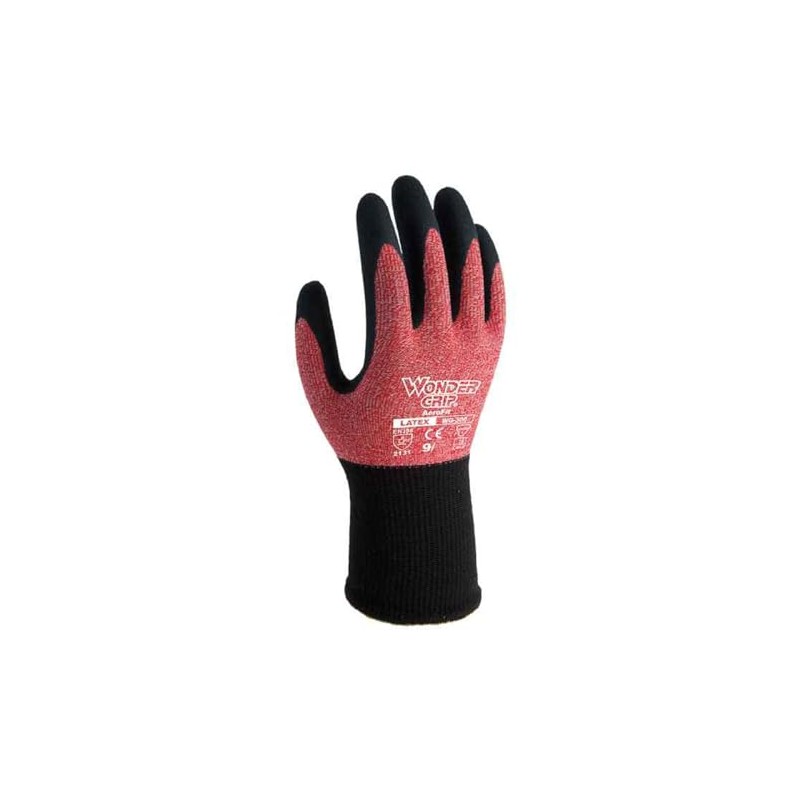 Uniworld WG300-3P Natural Rubber Coated Gloves, Wonder Grip, Aero Fit,