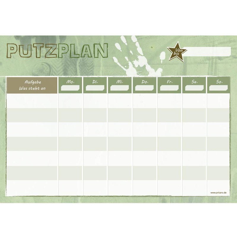 PRICARO A4 25 Sheets Olive Green Crime Cleaning Plan (Pack