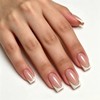 Uñas Postizas Francesas Medianas A Presión, Acabado Nude Brillante, Con