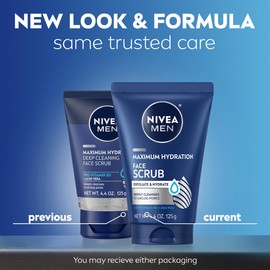 NIVEA MEN Maximum Hydration Deep Cleaning Face Scrub With Aloe Vera, 3 Pack of 4.4 Oz Tubes