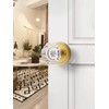 SORWDUERM Gold Door Knobs Crystal Door Knob Brushed Gold Passage