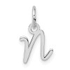 GlittersandGold 14K White Gold Uppercase Letter N Initial Charm Bracelet