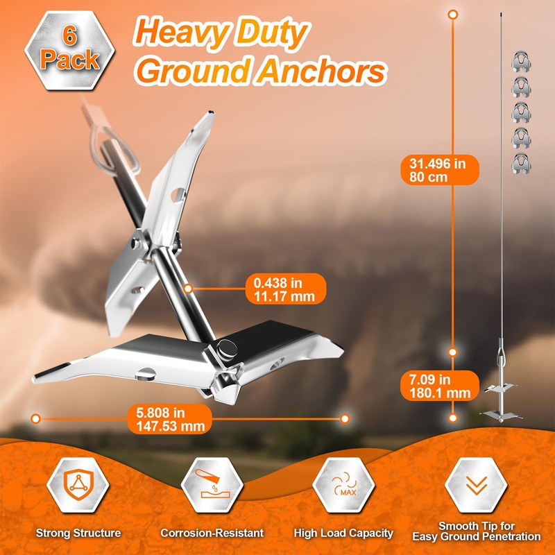 Pugala 2700 lb Holding Capacity 6 Pack Heavy Duty Ground