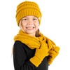 Funky Junque Kids Cable Knit Beanie, Infinity Scarf & Touchscreen