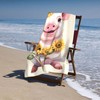 MIEPOS Cute Pig Beach Towel,32x52in,Quick-Dry Sand-Free Animal Bath Towels,Microfiber Lightweight