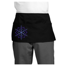 TooLoud Snowflake Star Christmas Dark Adult Mini Waist Apron - Black - One-Size